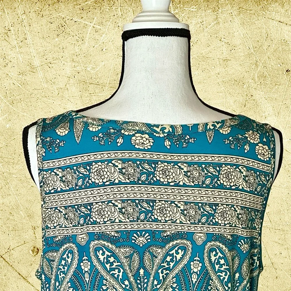 NWOT! LONGYUAN BOHEMIAN SLEEVELESS SHIRT - Picture 5 of 8